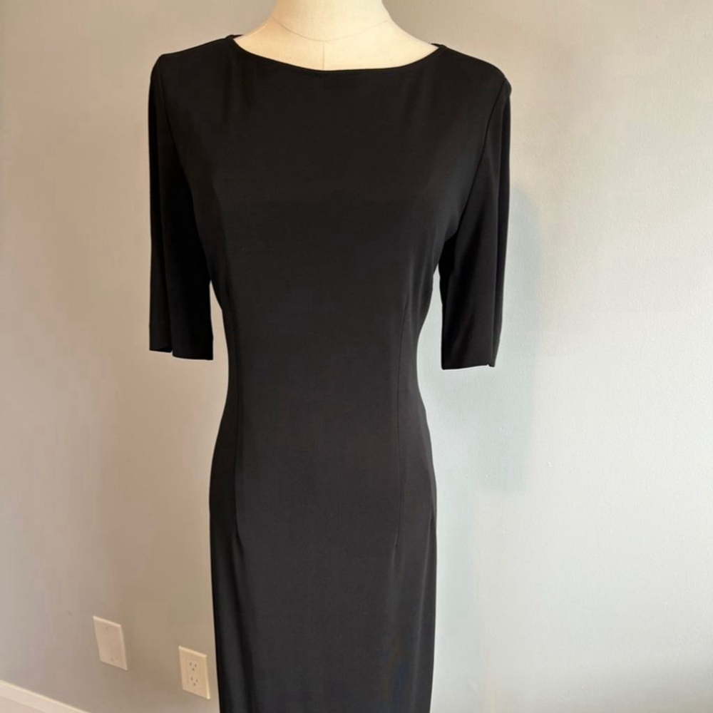 Tristan Women’s Sheath Midi Dress Short Sleeve Black SZ 10